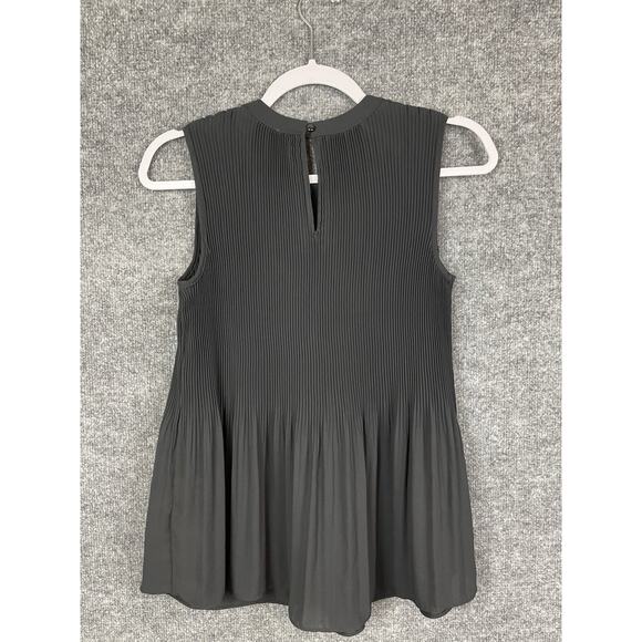 Adrianna Papell Pleated Sleeveless Tank Top in Black Women's Small - Picture 8 of 9